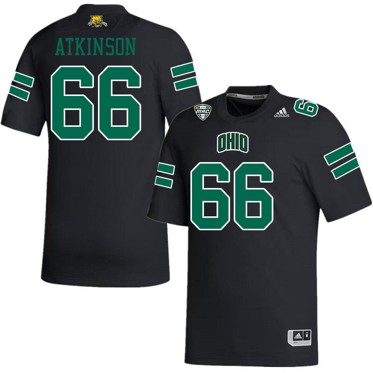 Ohio Bobcats #66 Christophe Atkinson College Football Jerseys Stitched-Black